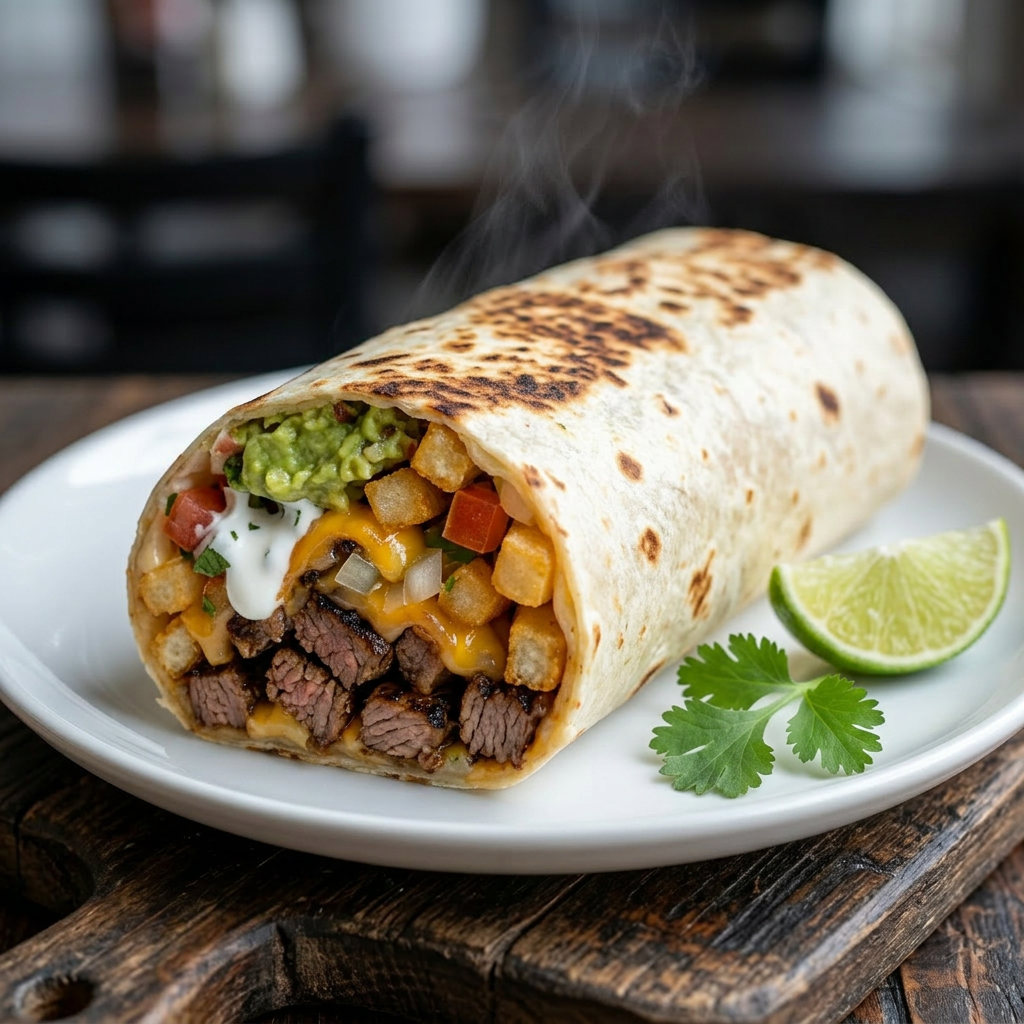 California-style burrito with french fries inside