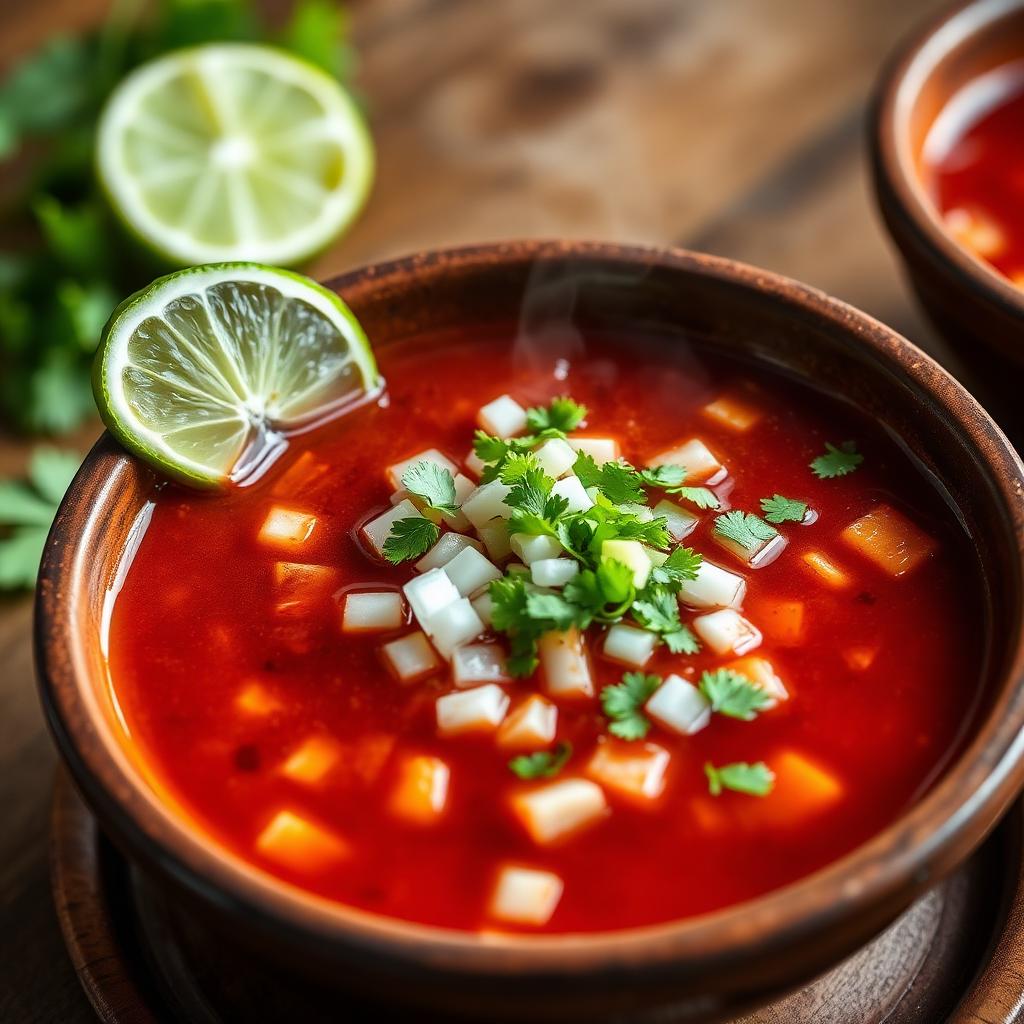 Rich spiced Mexican birria consomé broth